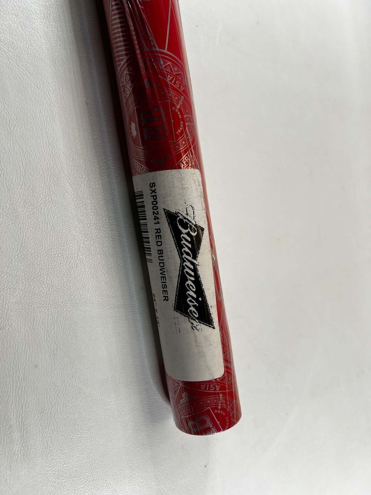 Budweiser Anheuser-Busch Gift Wrapping Paper 24"X15' Red w/Silver Print (Sealed) - Image 5