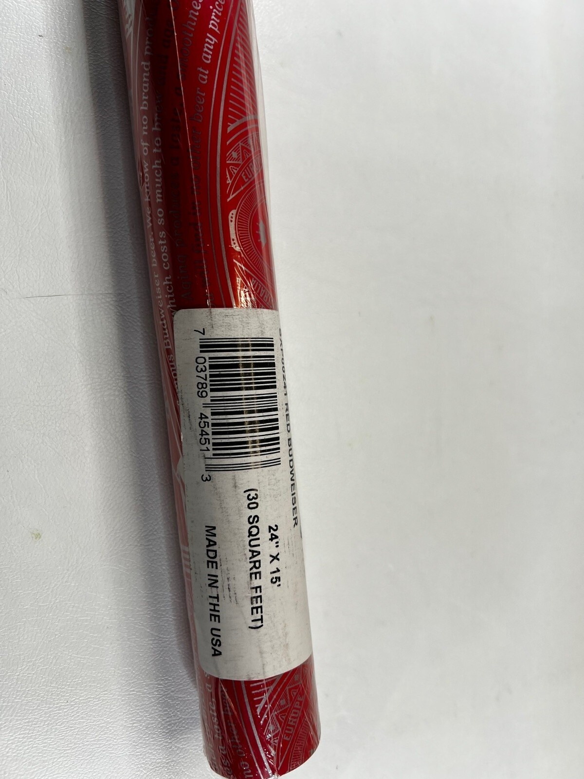 Budweiser Anheuser-Busch Gift Wrapping Paper 24"X15' Red w/Silver Print (Sealed) - Image 6