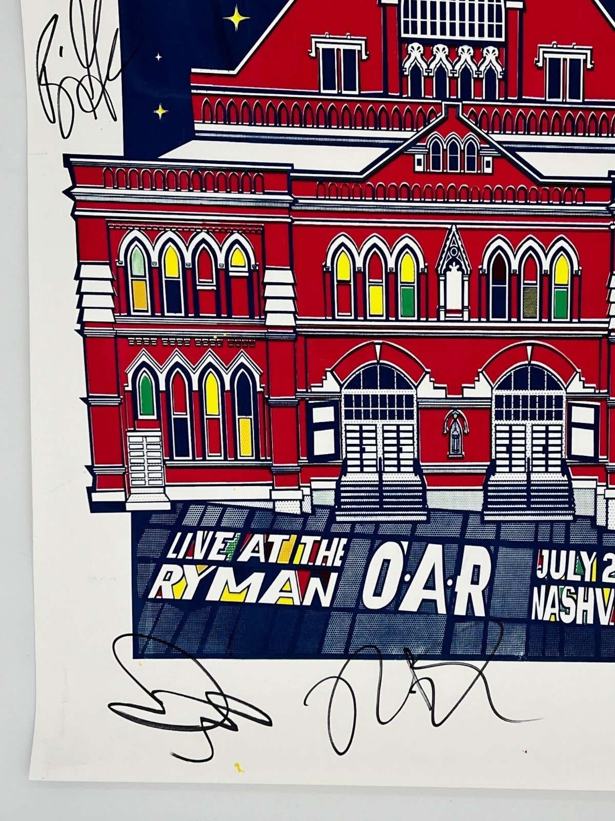 O.A.R. Autographed Numbered Custom Print 2018 Ryman Auditorium Nashville (28/50) - Image 2