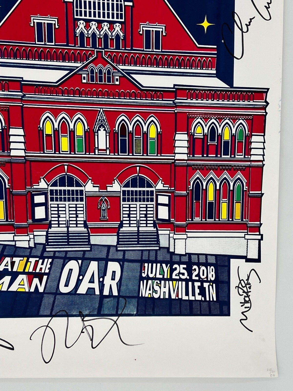 O.A.R. Autographed Numbered Custom Print 2018 Ryman Auditorium Nashville (28/50) - Image 3
