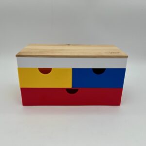 LEGO Stackable Trinket Box Yellow Blue Red, Wood Top - Target Exclusive