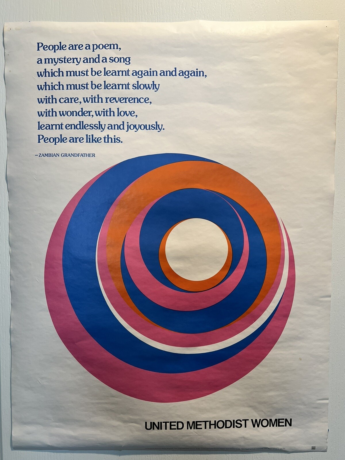 Collection Of 3 United Methodust Women Posters (Vintage) 18.25” X 24.25”