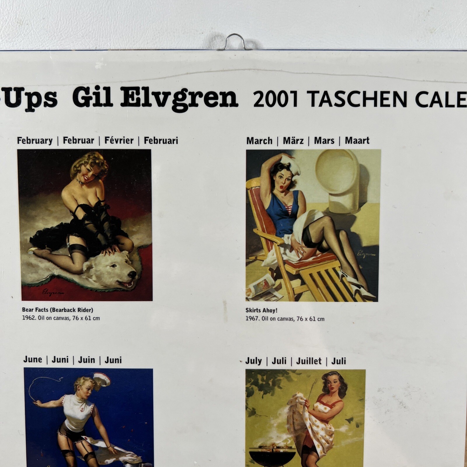 Pin-Ups Calendar 2001 Taschen 12 Month Gil Elvgren Pin-Ups (SEALED) - Image 3
