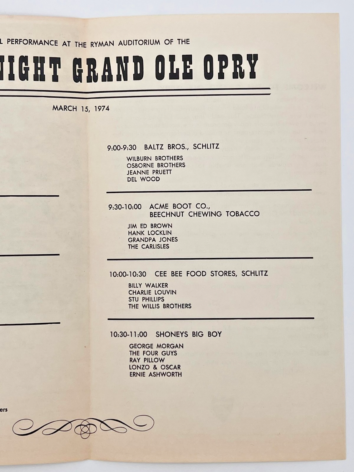 Grand Ole Opry The Mother Church of Country Music Souvenir Program 1974 Acuff - Image 6