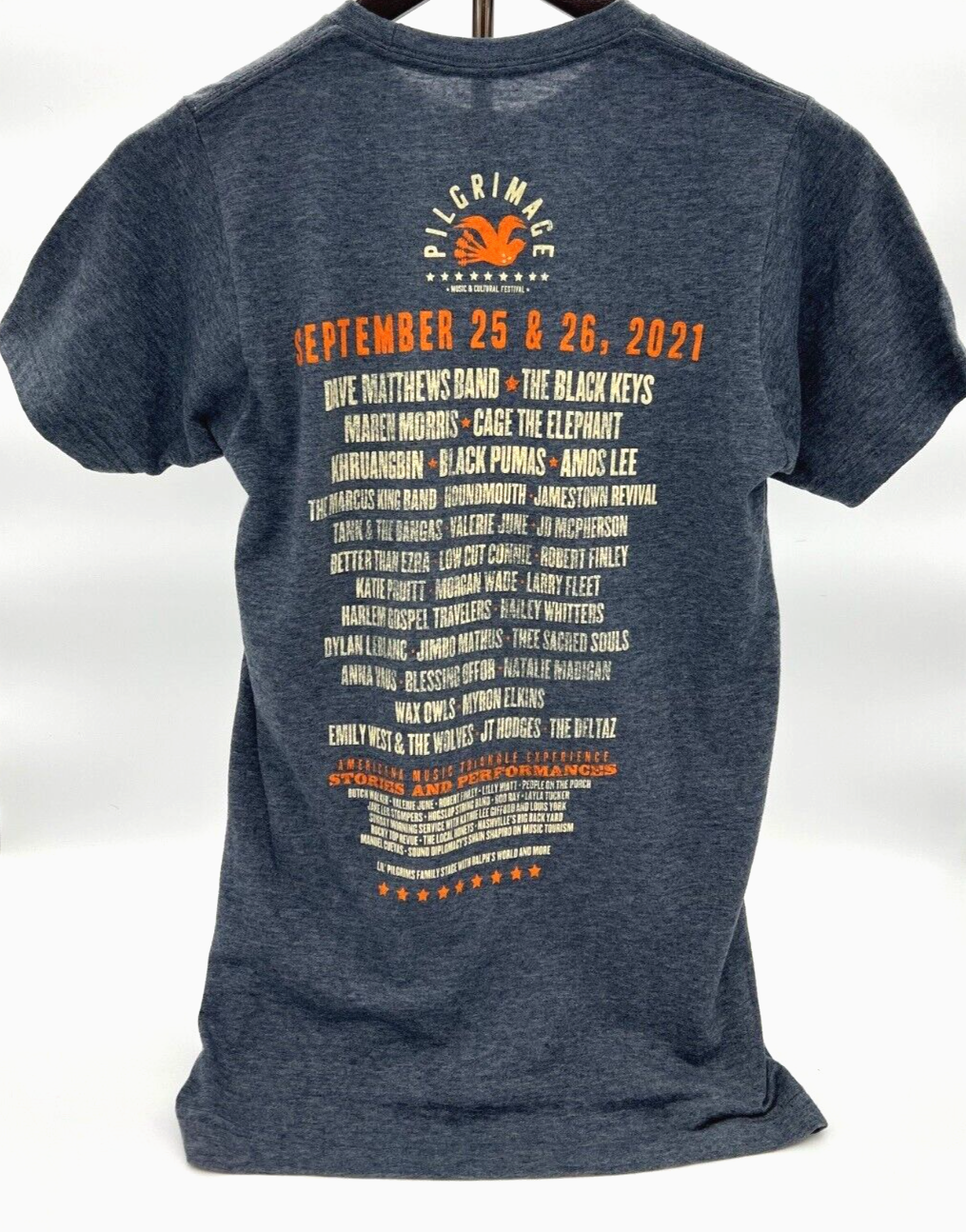 Pilgrimage Music Festival 2021 Blue T-Shirt (Small) Dave Matthews/Black Keys - Image 2