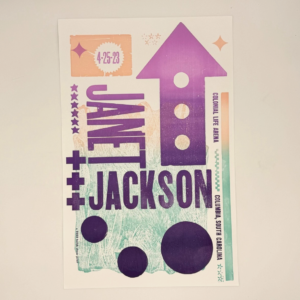 Janet Jackson Hatch Show Print Columbia, SC 4-25-2023 Excellent 15" X 23"