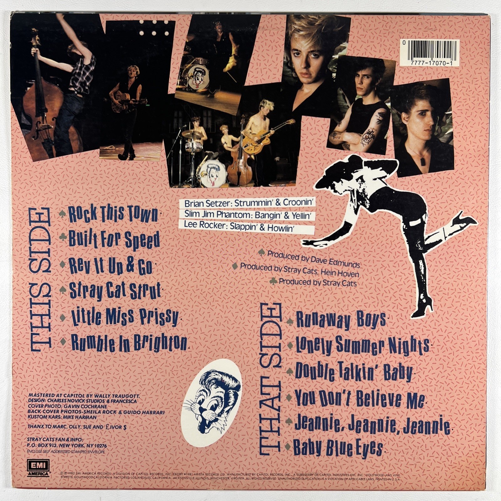 Stray Cats “Built For Speed” LP/EMI ST-17070 (EX) 1982 Rock This Town - Image 2