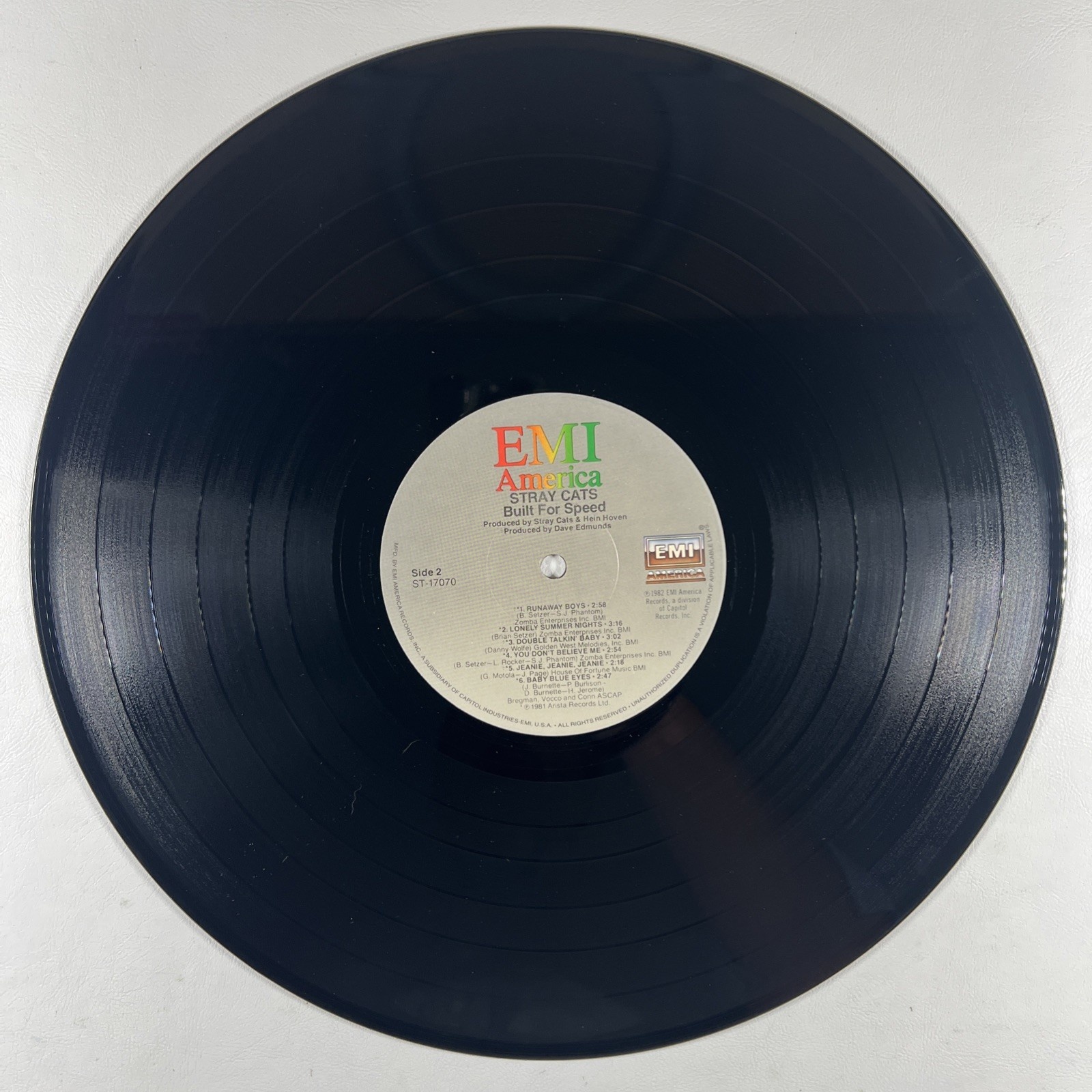 Stray Cats “Built For Speed” LP/EMI ST-17070 (EX) 1982 Rock This Town - Image 4