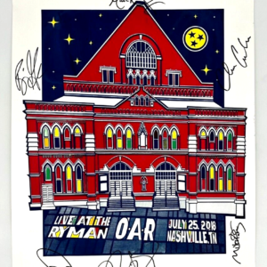 O.A.R. Autographed Numbered Custom Print 2018 Ryman Auditorium Nashville (28/50)
