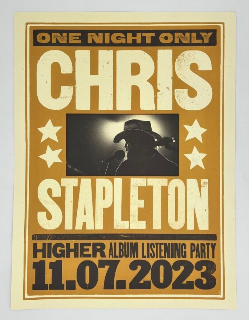 Chris Stapleton Higher Album Listening Party 11.07.2023 Print Lithograph 18X24
