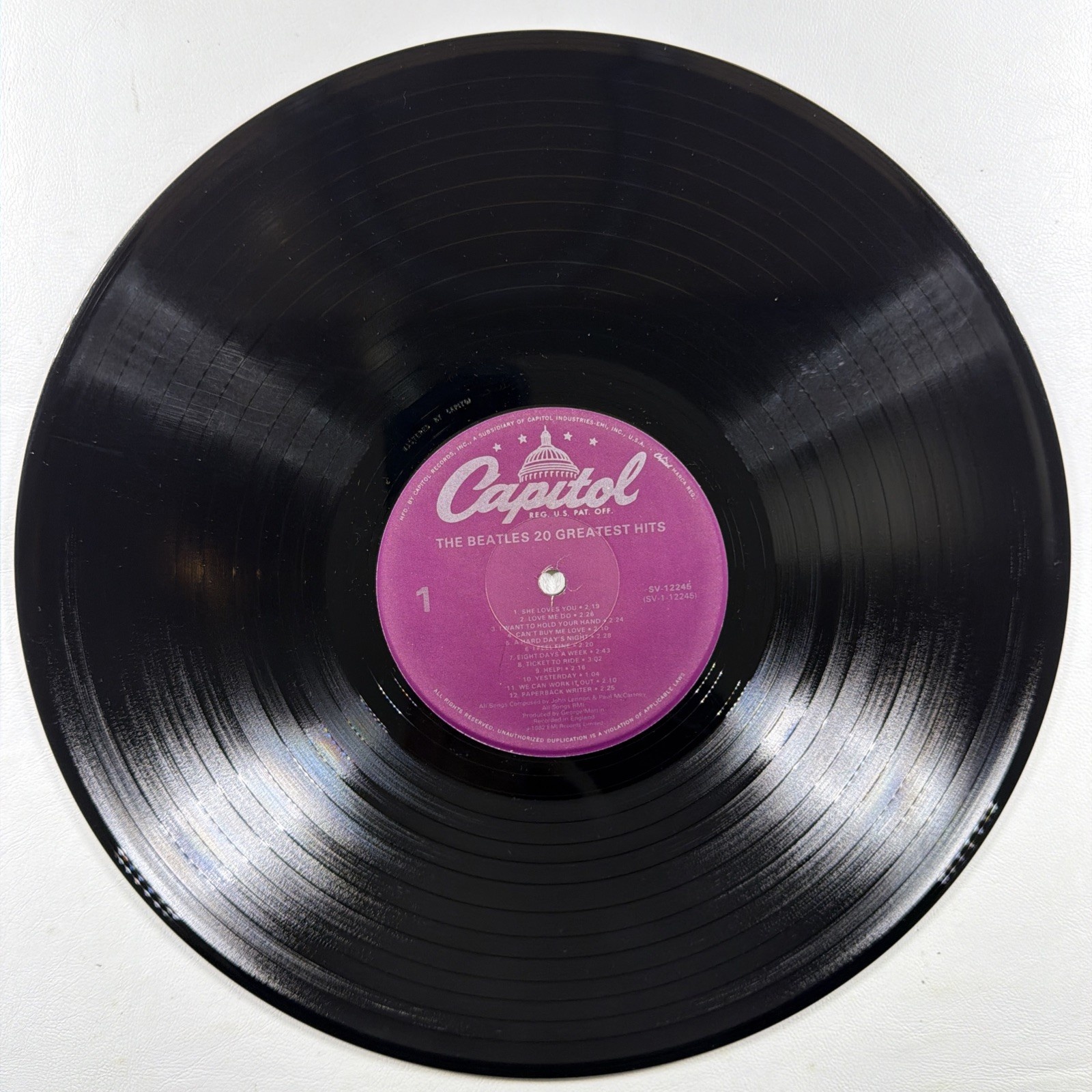 The Beatles - 20 Greatest Hits LP Capitol SV-12245 VG+ 1982 First Cover Hey Jude - Image 4