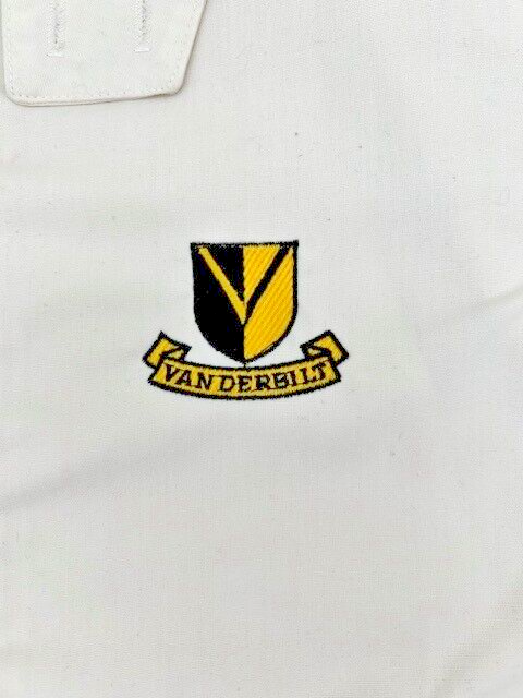 Vintage Vanderbilt Univ. Windbreaker Jacket (Medium) Cream w/Embroidered Logo - Image 3