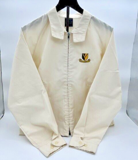 Vintage Vanderbilt Univ. Windbreaker Jacket (Medium) Cream w/Embroidered Logo - Image 4