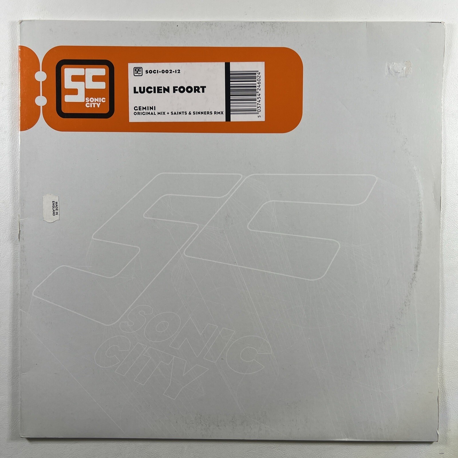 Lucien Foort “Gemini” LP/12" Single Sonic City SOCI-002-12 (EX) Germany 2001