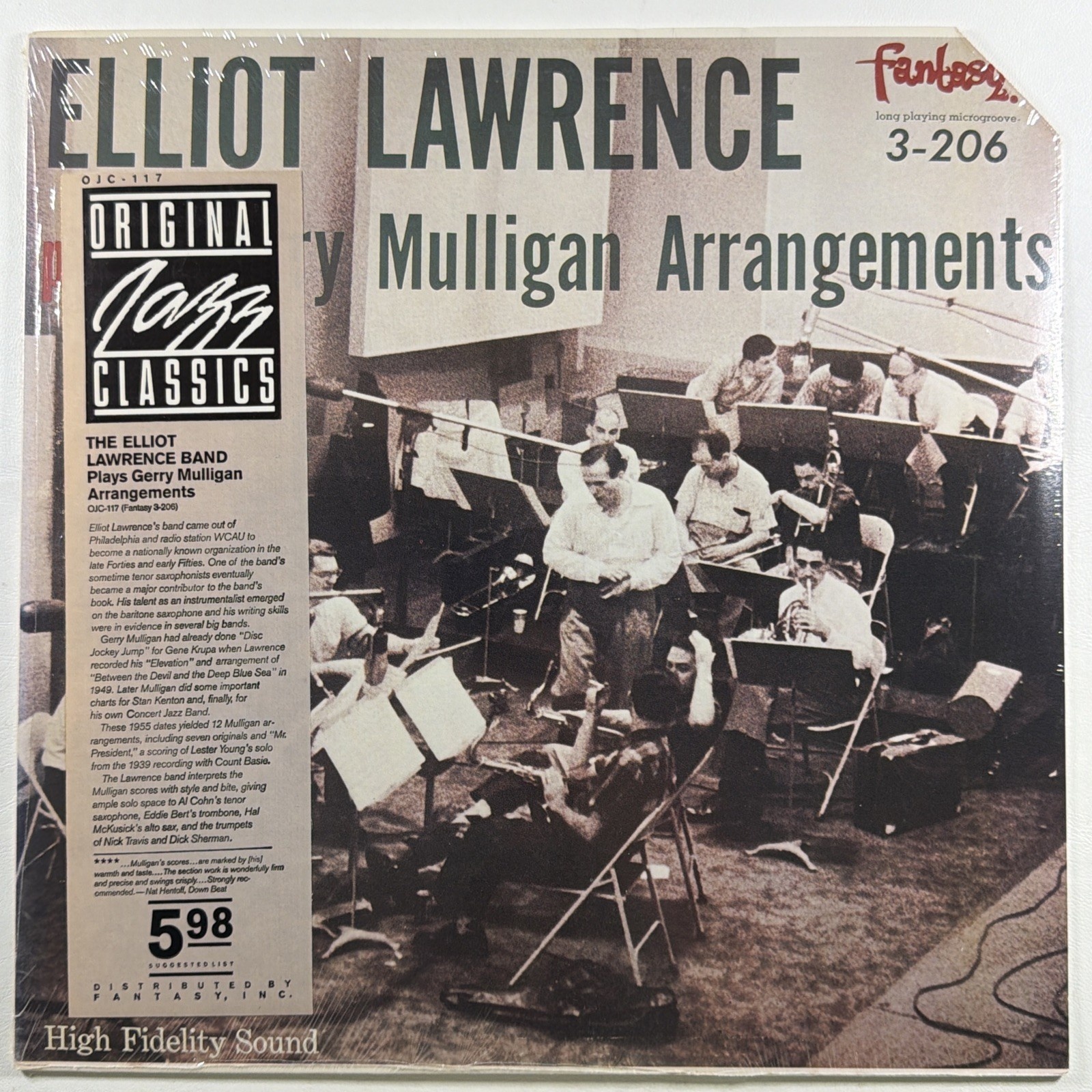 Elliot Lawrence Band - Plays Gerry Mulligan Arrangements LP OJC-117 Sealed 1984