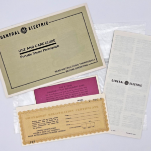 General Electric Portable Stereo Phonograph Model V950A User Guide/Owner Papers