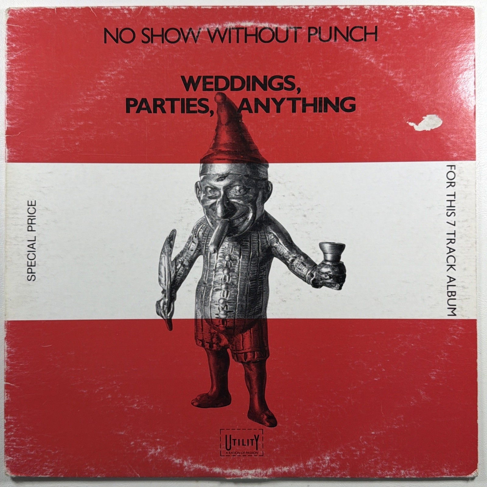 No Show Without Punch - Weddings, Parties, Anything LP Utility VG+ Promo 1989 UK