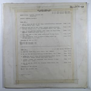 Test Pressing - Barbara Mandrell “Lovers Friends and Strangers” (EX) LP/DO-2076