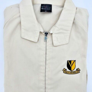 Vintage Vanderbilt Univ. Windbreaker Jacket (Medium) Cream w/Embroidered Logo