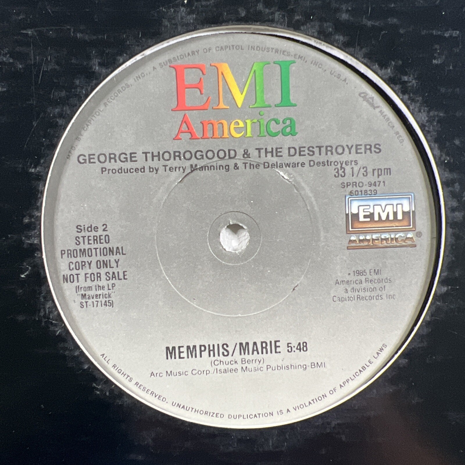 George Thorogood “Memphis/Marie” LP/EMI 12” Single (NM) Promo