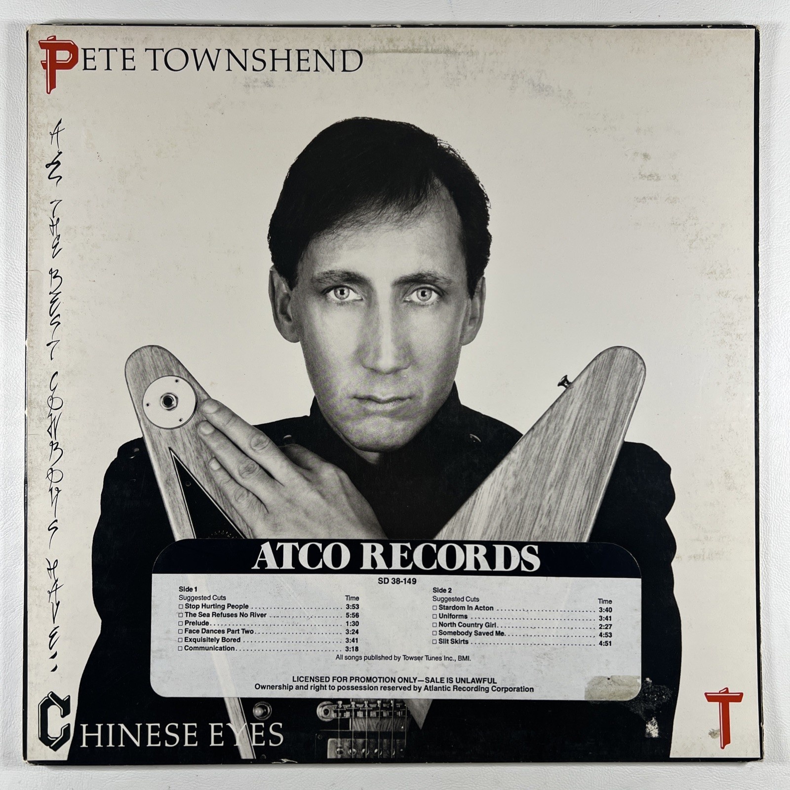 Pete Townshend – All The Best Cowboys Have Chinese Eyes LP ATCO Promo 1982