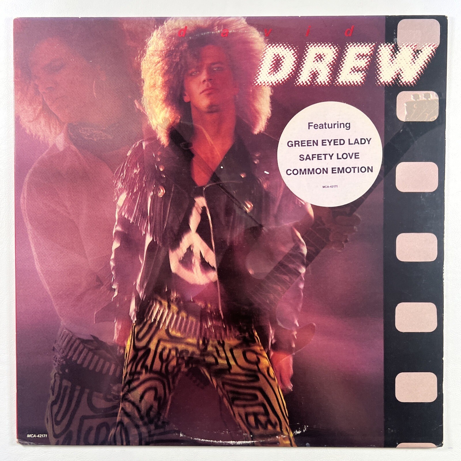 David Drew “Safety Love” LP/MCA-42171 (EX) Promo Hype Sticker 1988
