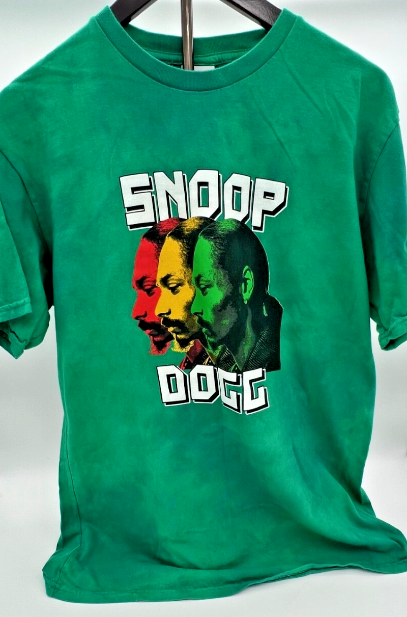 Snoop Dogg Cross Colours Rasta Green Tie Dye T-Shirt (Medium) Hip Hop Rap