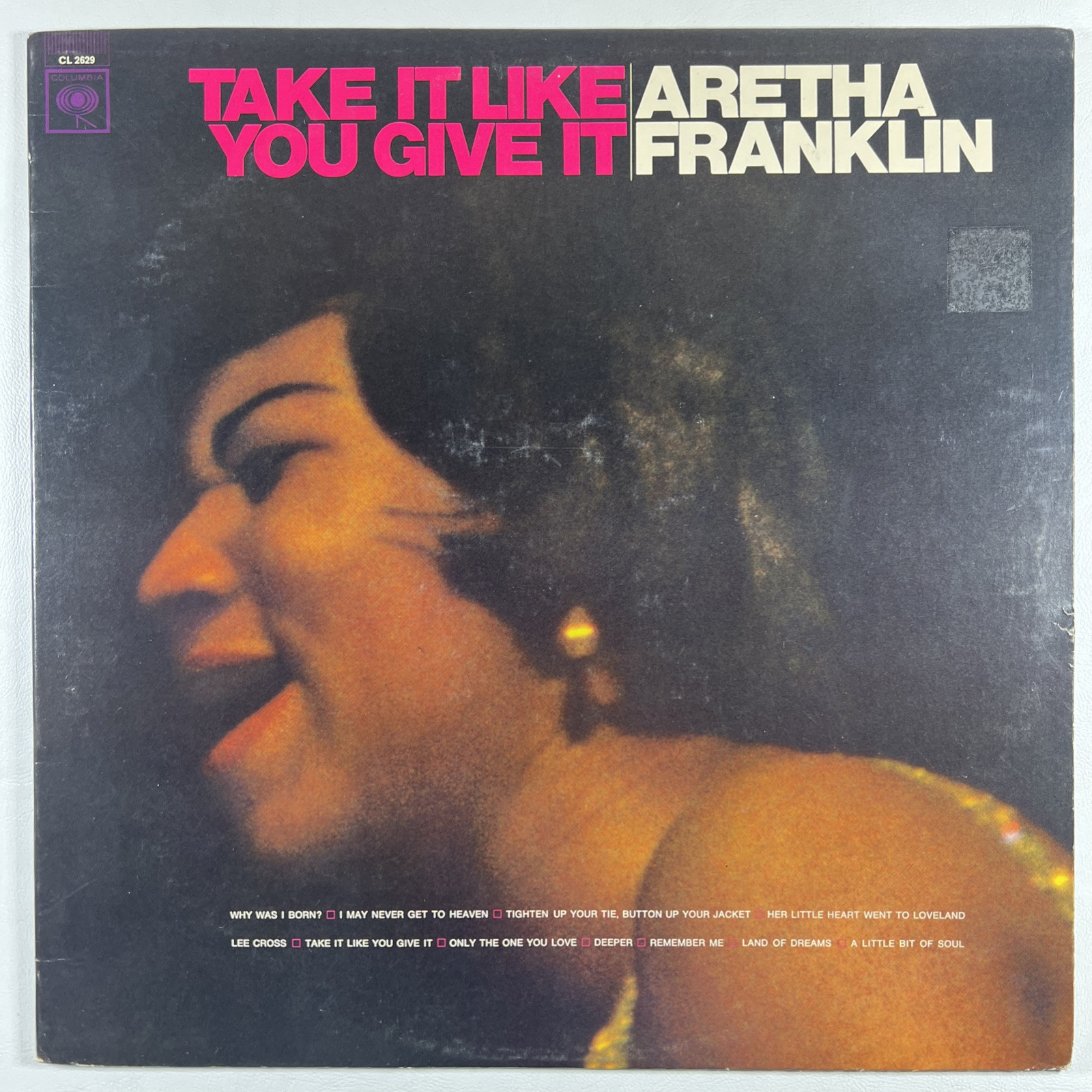 Aretha Franklin “Take It Like You Give It” LP/Columbia CL 2629 (VG) 1967 Mono