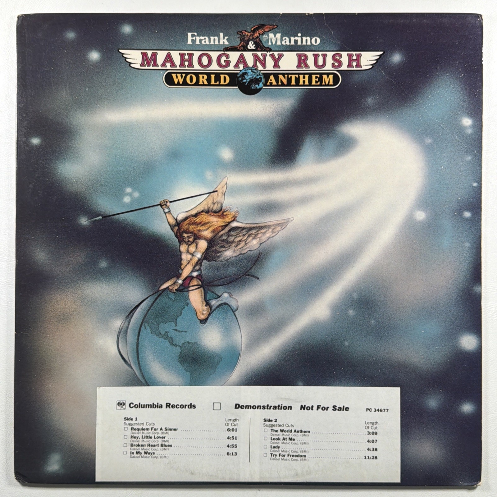 Mahogany Rush - World Anthem LP Columbia PC 34677 EX Promo 1977 Insert