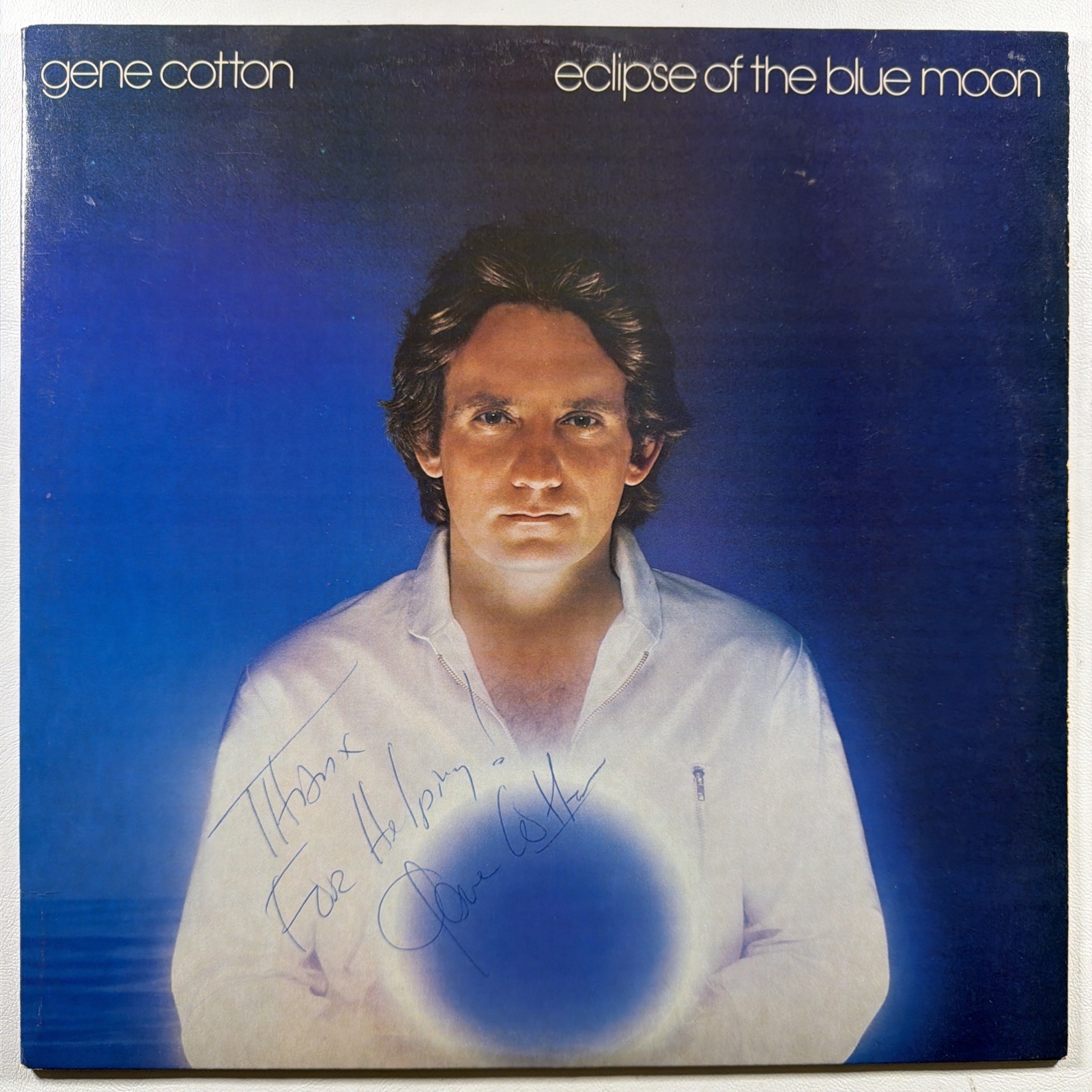 Gene Cotton- Eclipse of the Blue Moon LP Knoll KA1001 NM Insert Autograph 1981