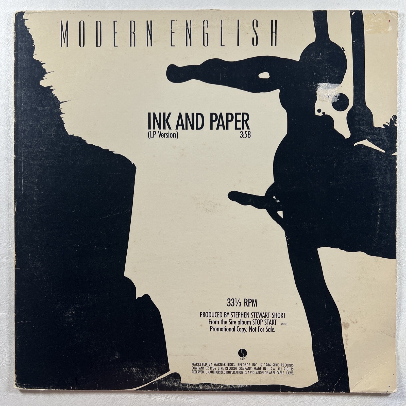 Modern English “Ink And Paper” LP/12” Single Sure PRO-A-2429 (EX) Promo 1986