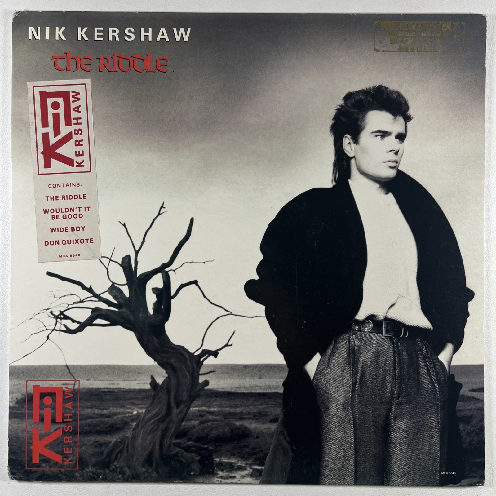 Nik Kershaw “The Riddle” LP/MCA-5548 (VG+) 1985 Promo Hype Sticker