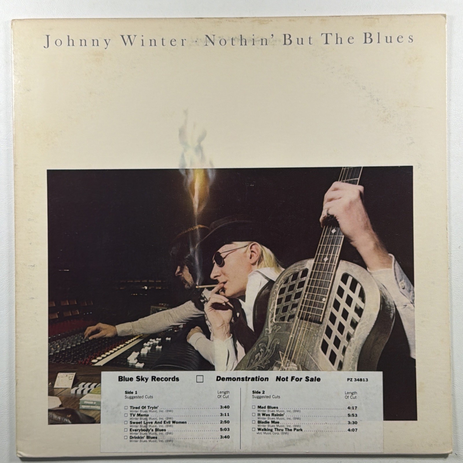 Johnny Winter - Nothin' But The Blues LP Blue Sky NM 1977 White Label Promo