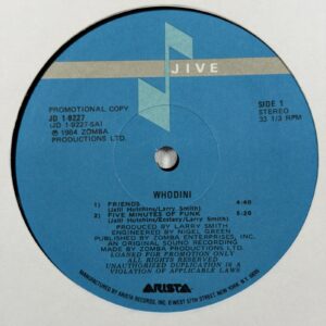 Whodini - Friends / Five Minutes Of Funk 12" Single Jive JD-1-9227 NM Promo 1984