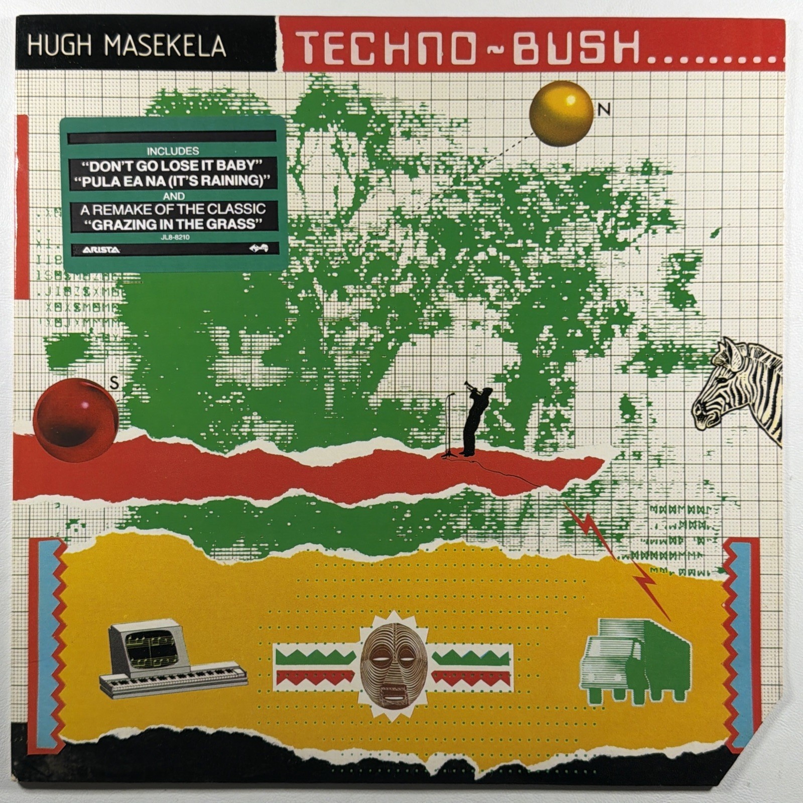 Hugh Masekela - Techno Bush LP Arista Records JL8-8210 EX Promo 1984