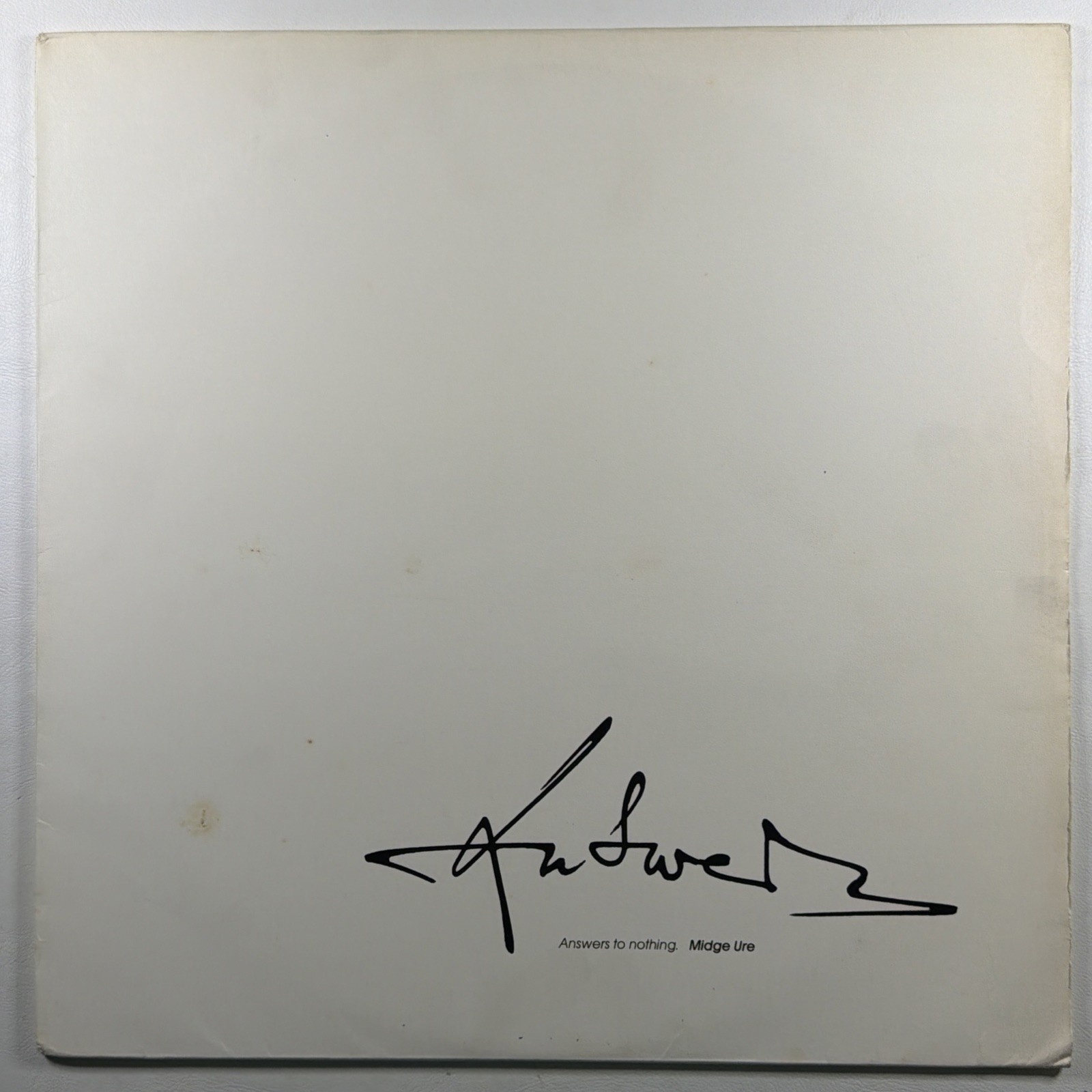 Midge Ure – Answers To Nothing LP Chrysalis CHR 1649 NM 1988 UK Rock Synth-Pop