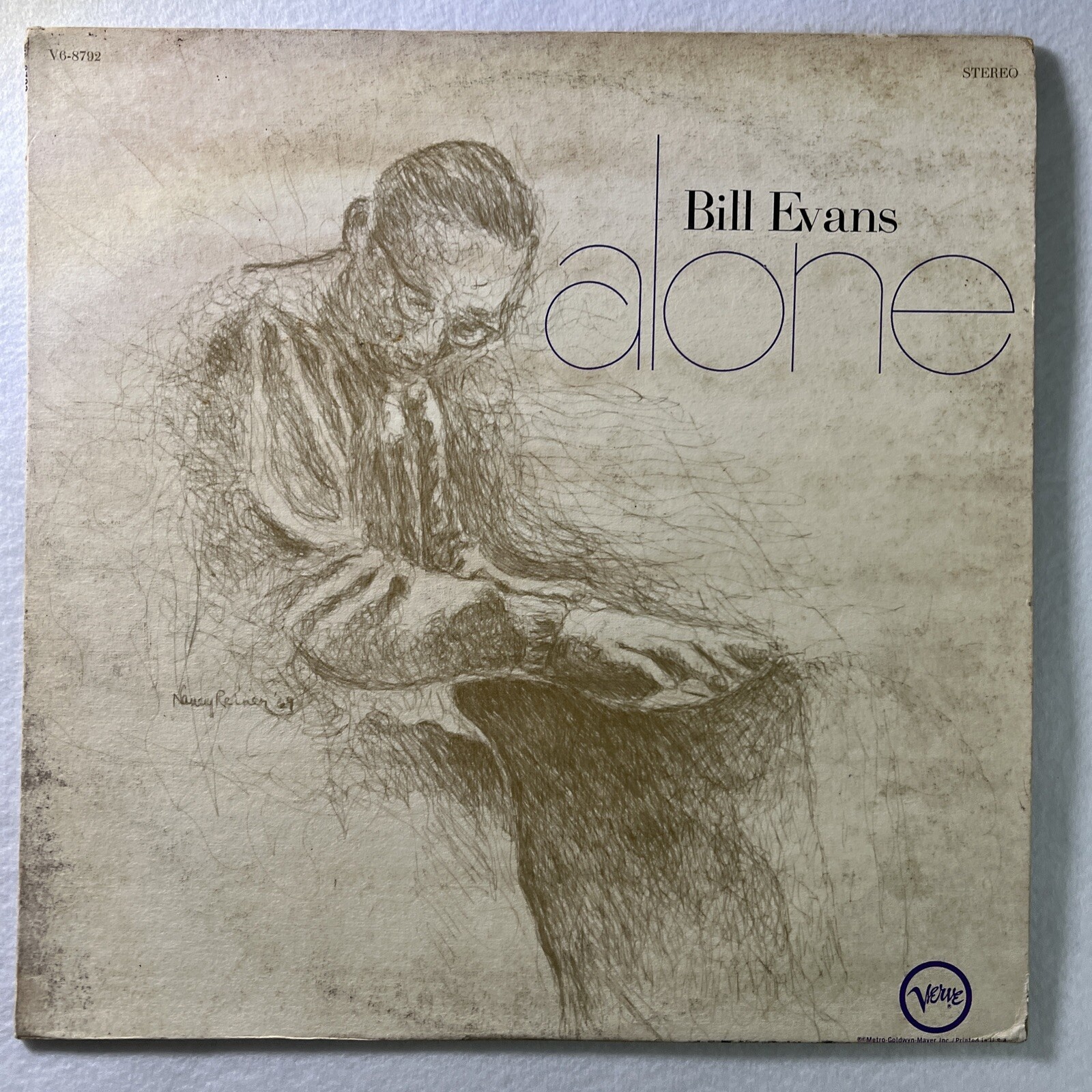 Bill Evans “Alone” LP/Original 1968 Verve Records V6-8792 (VG+) RARE