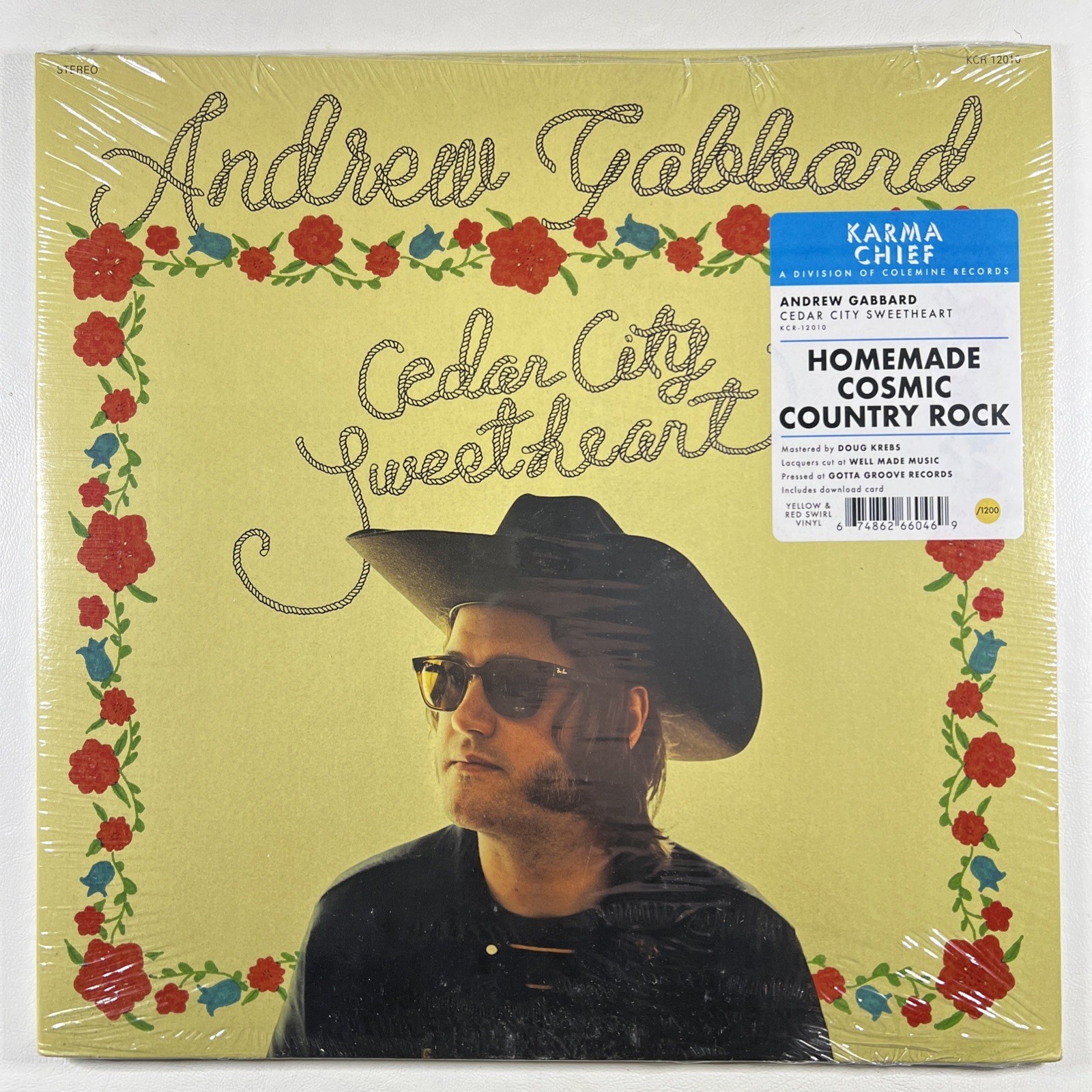Andrew Gabbard “Cedar City Sweetheart” LP/Coleman (Sealed) Yellow/Red Swirl Ltd.