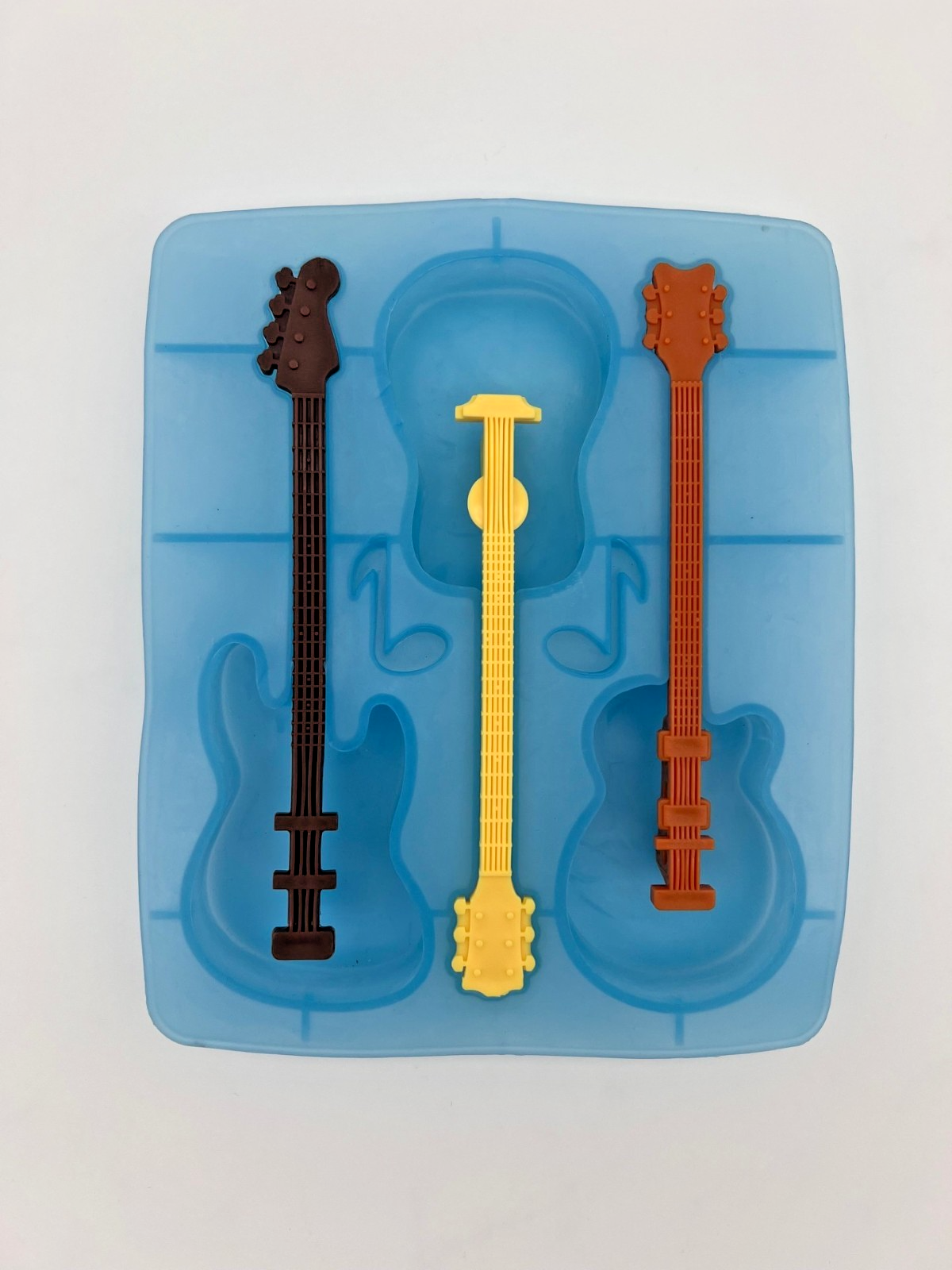 Guitar Ice Cube Candy Tray Popsicle Mold Cool Jazz Stir Cocktail Blue Novelty