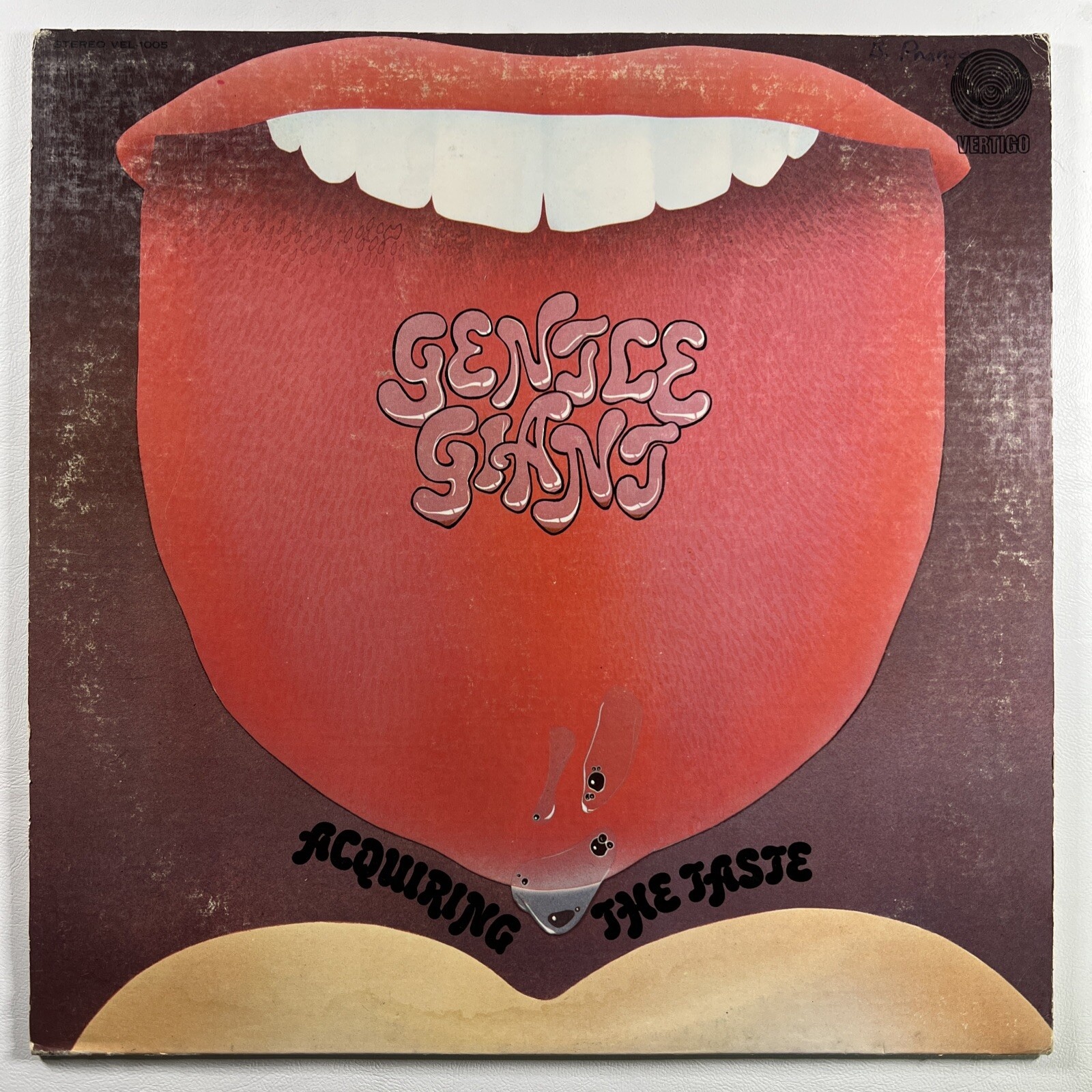 GENTLE GIANT “ACQUIRING THE TASTE” LP/Vertigo VEL1005 (VG+) Reissue 1974