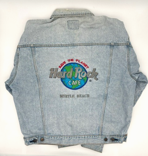 Hard Rock Cafe Jean Jacket Save the Planet Myrtle Beach Denim Vintag (XL) Men’s