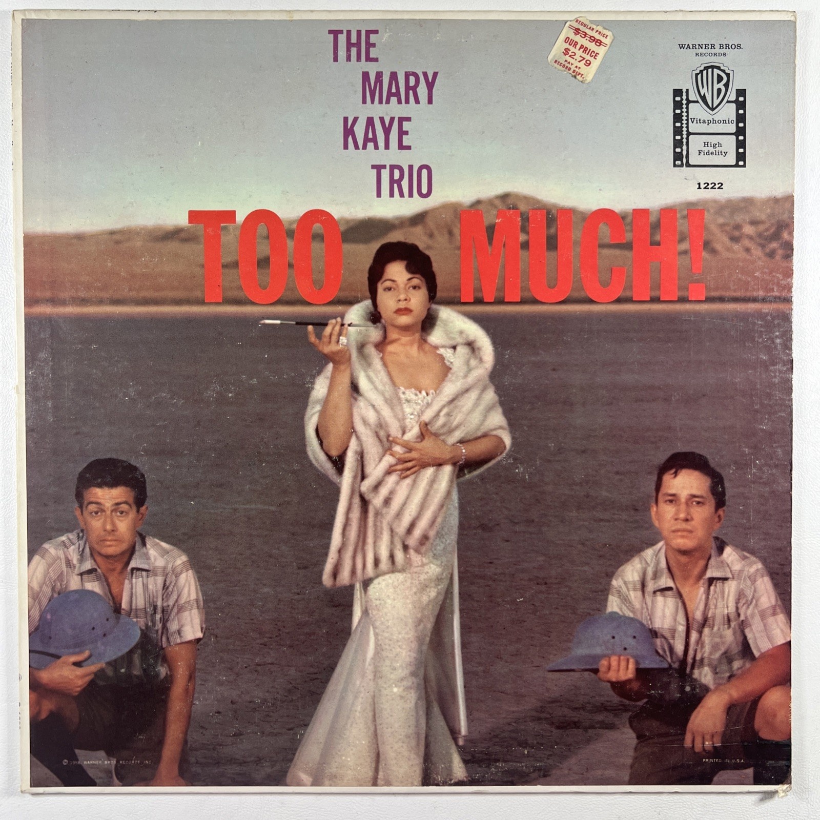 Mary Kaye Trio “Too Much!” LP/Warner Bros 1222 (VG+) Mono 1958 Jazz