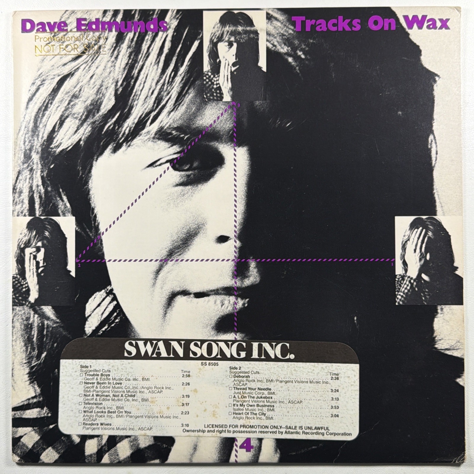 Dave Edmunds - Tracks On Wax 4 LP Swan Song SS 8505 EX 1978 Promo Time Strip