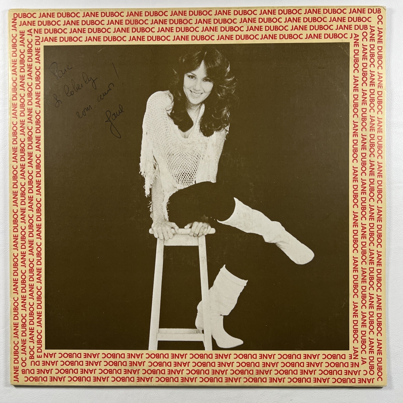Jane Duboc “Jane Duboc” LP/SOM DA GENTE (EX) Autographed Brazil 1982 Lyric Sheet