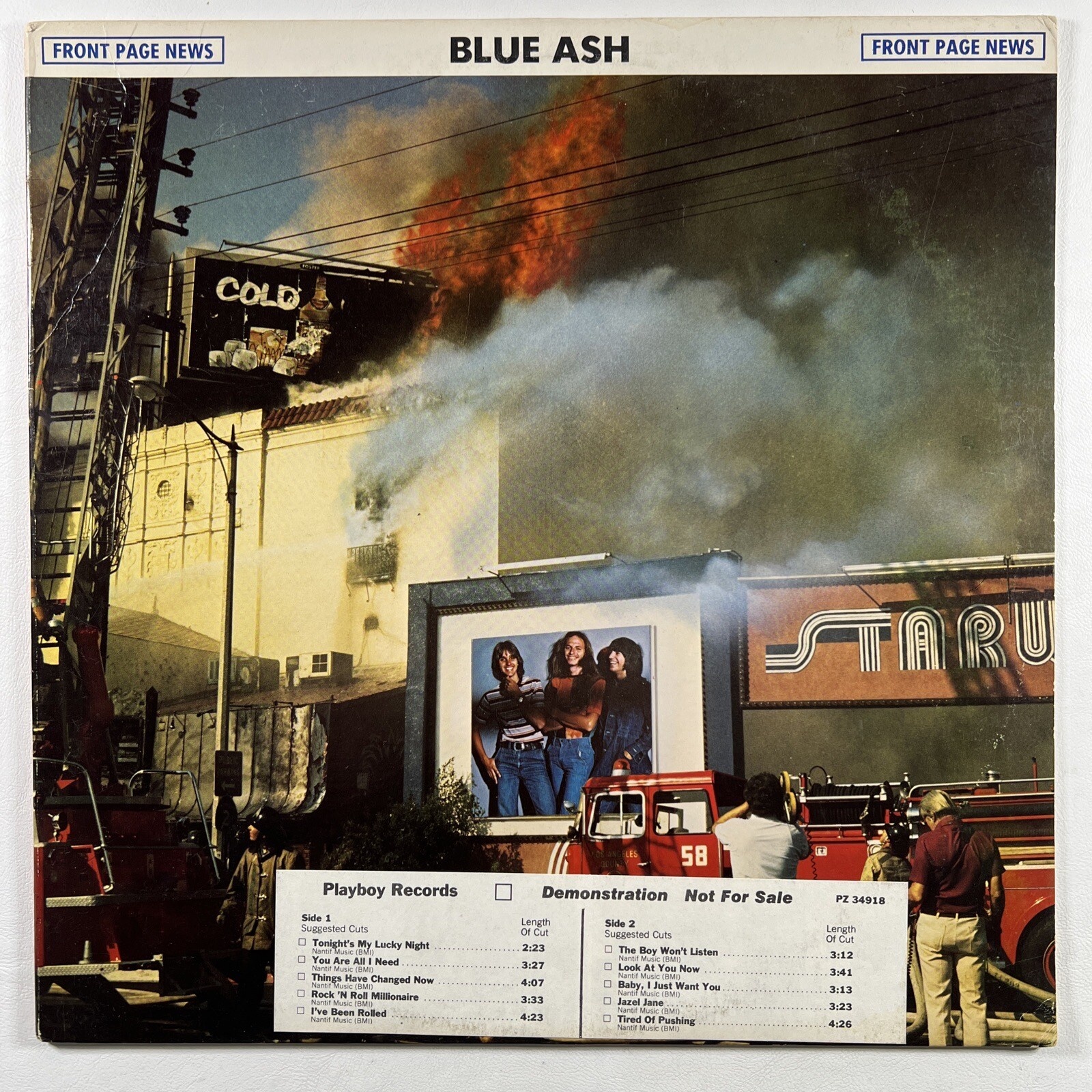 Blue Ash “Front Page News” LP/Playboy Records PZ 34918 (EX) Promo 1977