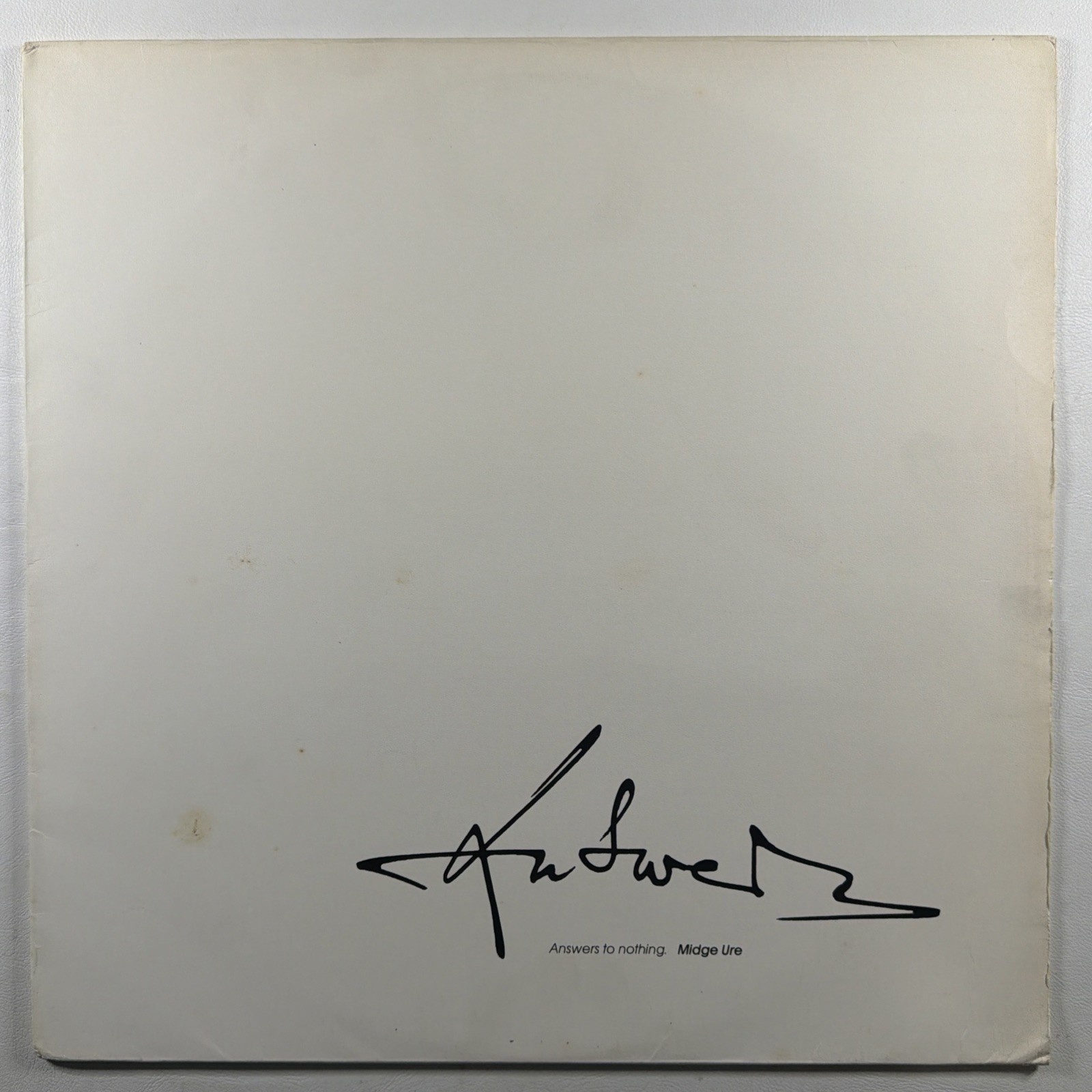 Midge Ure – Answers To Nothing LP Chrysalis CHR 1649 NM 1988 UK Rock Synth-Pop
