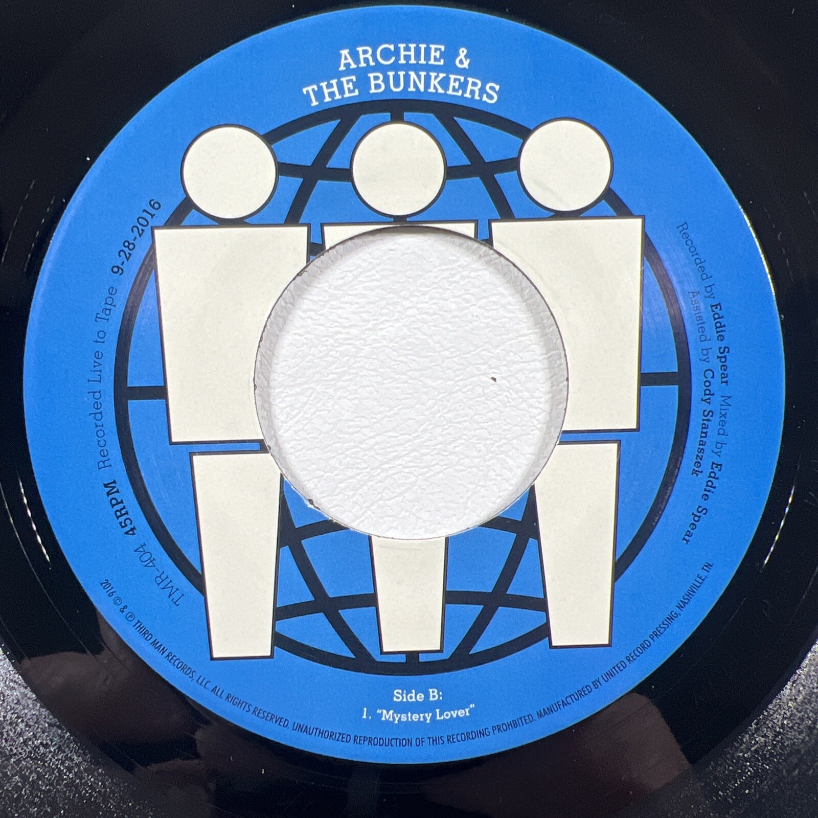 Archie & Bunkers “Live at Third Man Recods” Single 7" (EX) 45 RPM 2017