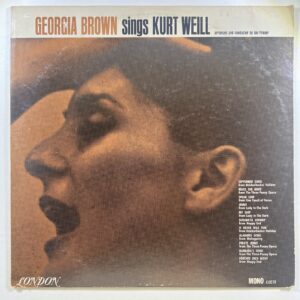 Georgia Brown “Sings Kurt Weill” LO/London LL3274 (EX) 1962 Mono