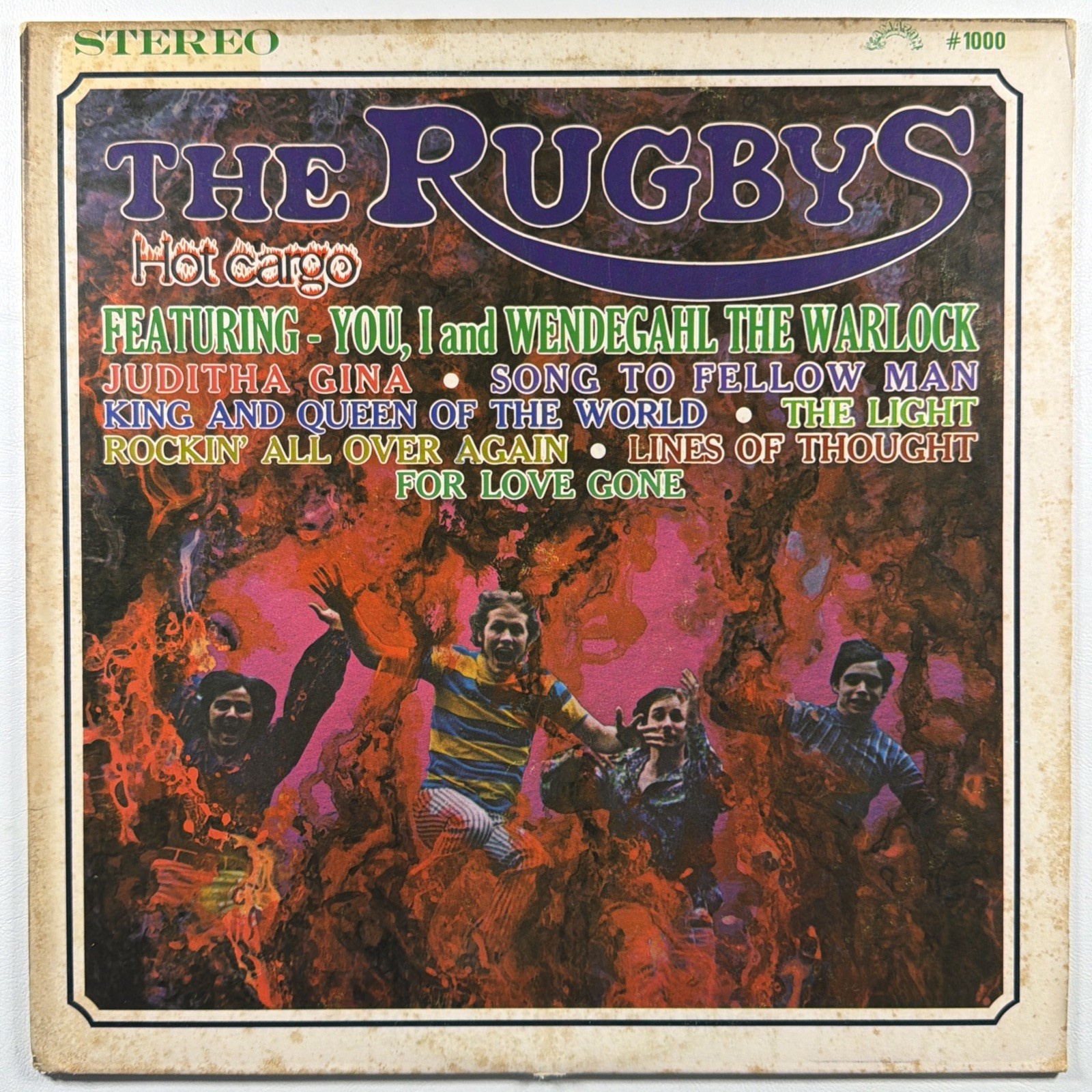 The Rugbys - Hot Cargo LP Amazon Records #1000 VG+ 1969 White Label Promo Rock