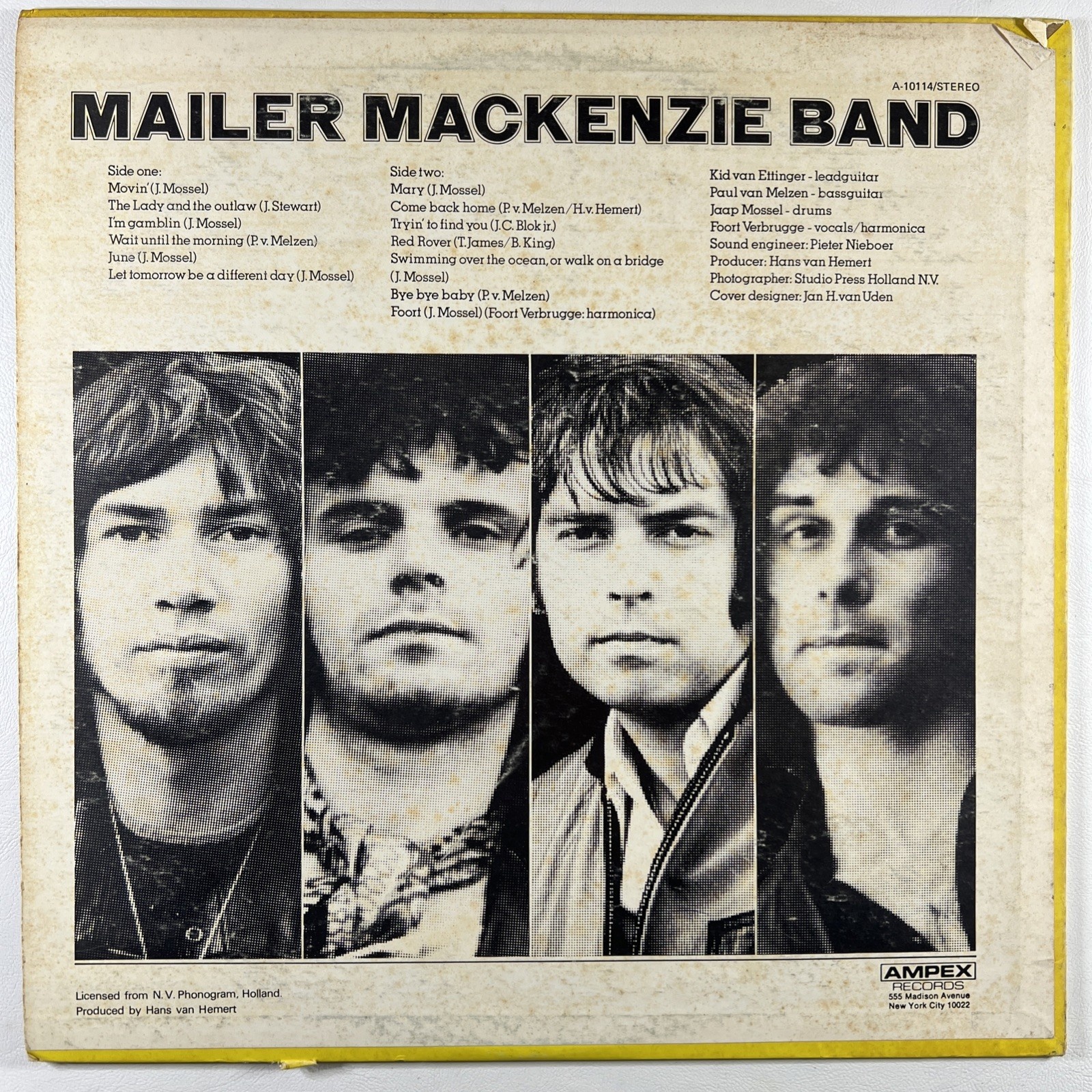 Mailer MacKenzie Band “Self Titled” LP/Ampex A-10114 (EX) White Promo 1970 - Image 2